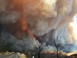 A massive plume of smoke rises from the Camp Fire near Paradise, CA, on Thursday, Nov. 8, 2018. A massive plume of smoke rises from the Camp Fire near Paradise, CA, on Thursday, Nov. 8, 2018.