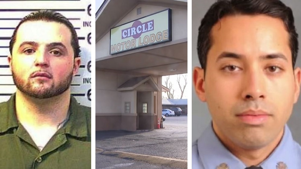 Joseph Desmond (left) was arrested at the Circle Motor Lodge in New Jersey. Desmond was taken into custody in connection with the fatal road rage attack of FDNY firefighter Faizal Coto (right).