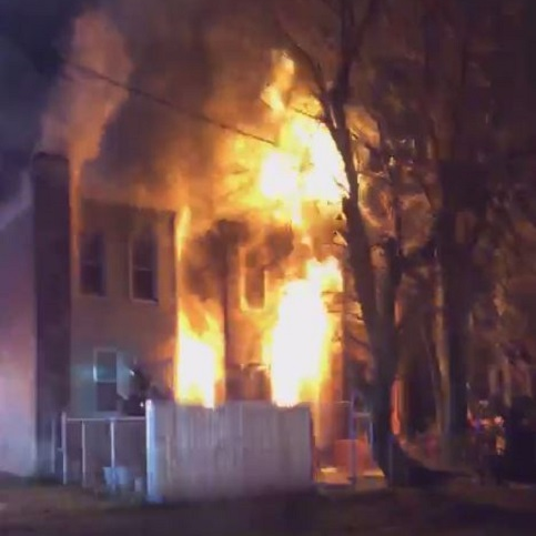 Eight people were hurt by the early Thursday fire in Camden, NJ, which severely damaged six homes.