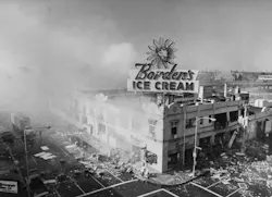 On Dec. 11, 1983, the Borden’s Ice Cream plant experienced an explosion from leaking anhydrous ammonia. On Dec. 11, 1983, the Borden’s Ice Cream plant experienced an explosion from leaking anhydrous ammonia.
