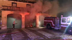 An apparatus caught fire in a station of the Mansfield, MA, Fire Department early Wednesday, injuring two firefighters. An apparatus caught fire in a station of the Mansfield, MA, Fire Department early Wednesday, injuring two firefighters.
