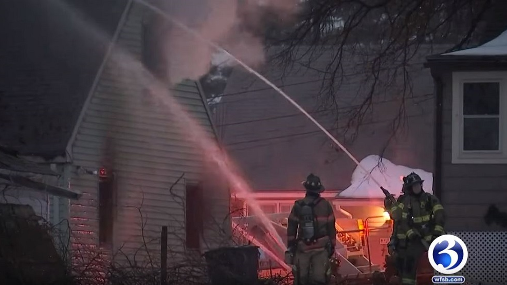 A firefighter was sent to the hospital fighting a fire that killed two people late Sunday afternoon in New Britain, CT.