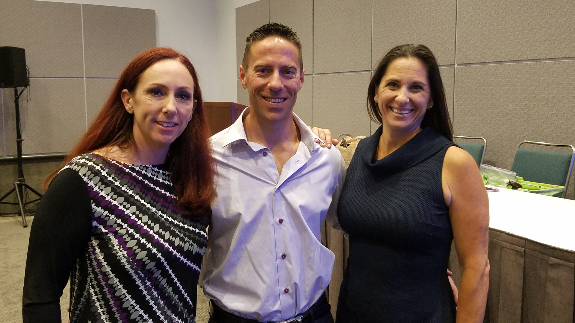 San Diego firefighters Amber Taddeo, Tony Taddeo and Jeri Miuccio at Firehouse World in Los Angeles on Thursday, March 28, 2019.
