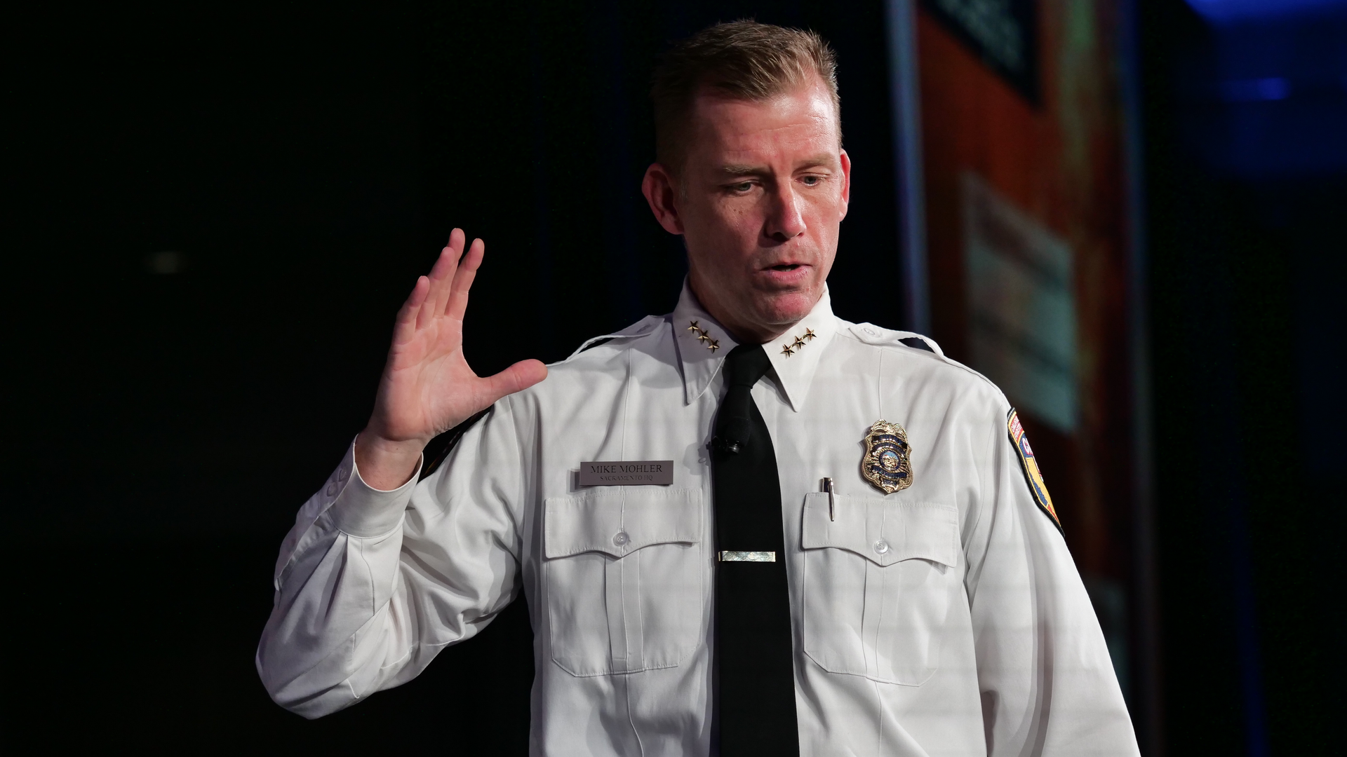 CAL FIRE Deputy Director Mike Mohler speaks to attendees during his Firehouse World big room session 'The Camp Fire: The Fire That Changed California' on Tuesday, March 26, 2019, at the Los Angeles Convention Center.