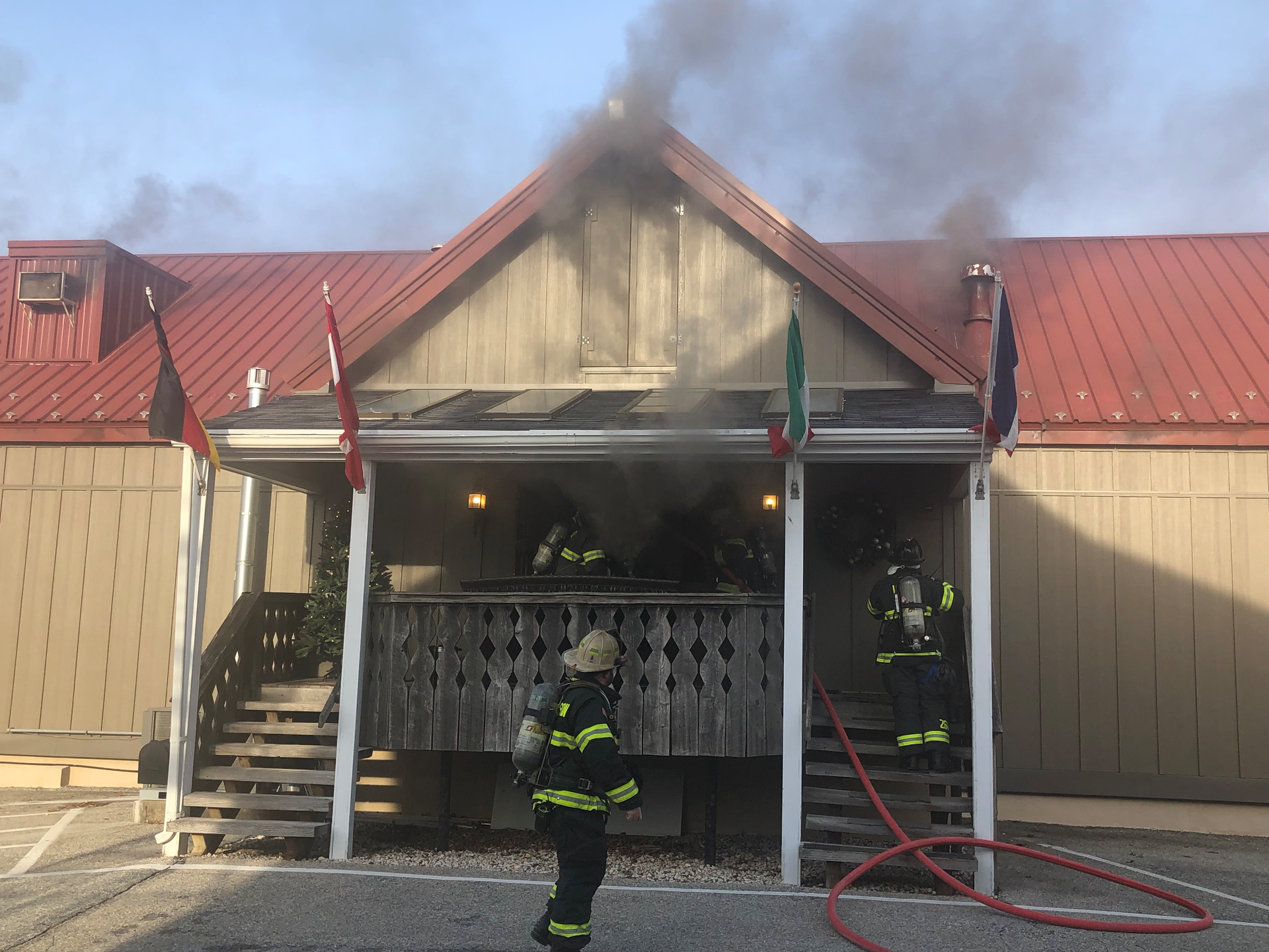 As conditions deteriorated, crews were told to back out of the structure.