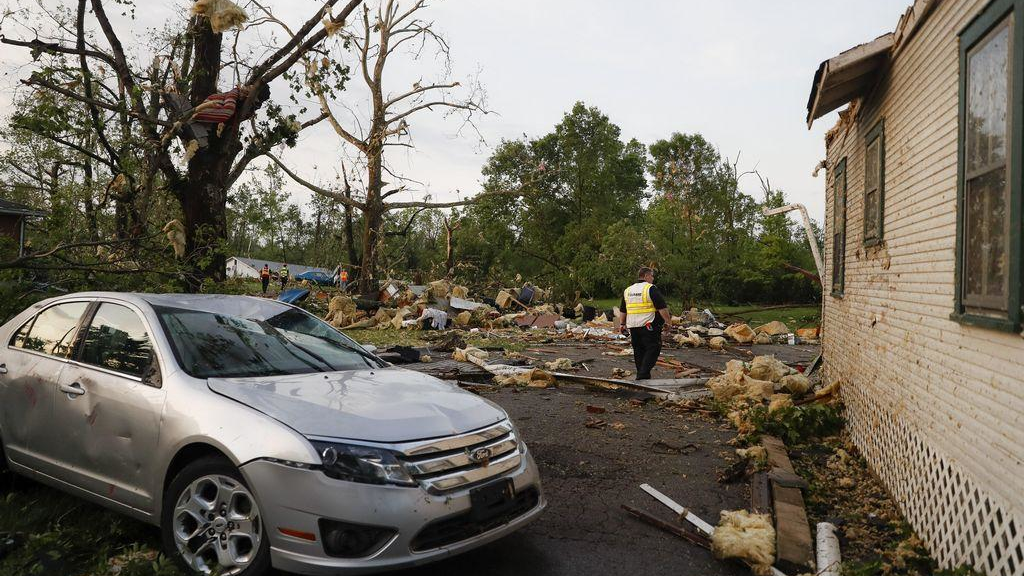 At least one person was killed and more than 130 people were hurt by tornadoes that ripped through Ohio's Miami Valley on Monday night.
