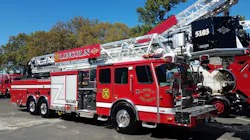 Firefighters with the Lincoln City, IL, Fire Department christened the newest apparatus to join the department's fleet with a ceremony Tuesday. Firefighters with the Lincoln City, IL, Fire Department christened the newest apparatus to join the department's fleet with a ceremony Tuesday.