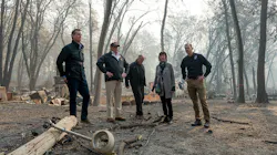 Then-CA-Gov.-elect Gavin Newson (from left), FEMA Director Brock Long, President Donald Trump, Paradise Mayor Jody Jones and Gov. Jerry Brown tour the Skyway Villa Mobile Home and RV Park in Paradise, CA in November 2018. Then-CA-Gov.-elect Gavin Newson (from left), FEMA Director Brock Long, President Donald Trump, Paradise Mayor Jody Jones and Gov. Jerry Brown tour the Skyway Villa Mobile Home and RV Park in Paradise, CA in November 2018.