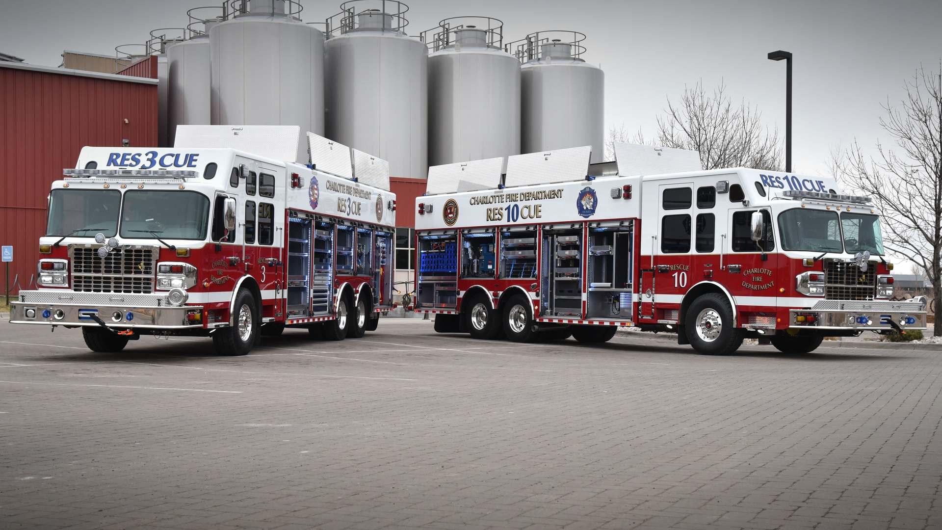 Manufacturers say if a layout works particularly well, departments should consider standardizing it for all similar apparatus, like this pair of SVI Trucks heavy rescues delivered to the Charlotte, NC, Fire Department.