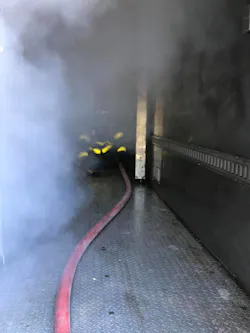 Boxford, MA, firefighters used a specially designed trailer to practice firefighting skills. Boxford, MA, firefighters used a specially designed trailer to practice firefighting skills.