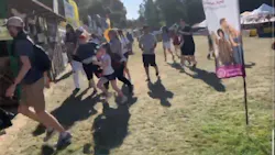 People flee after shots were fired Sunday at the Gilroy Garlic Festival in northern California. People flee after shots were fired Sunday at the Gilroy Garlic Festival in northern California.