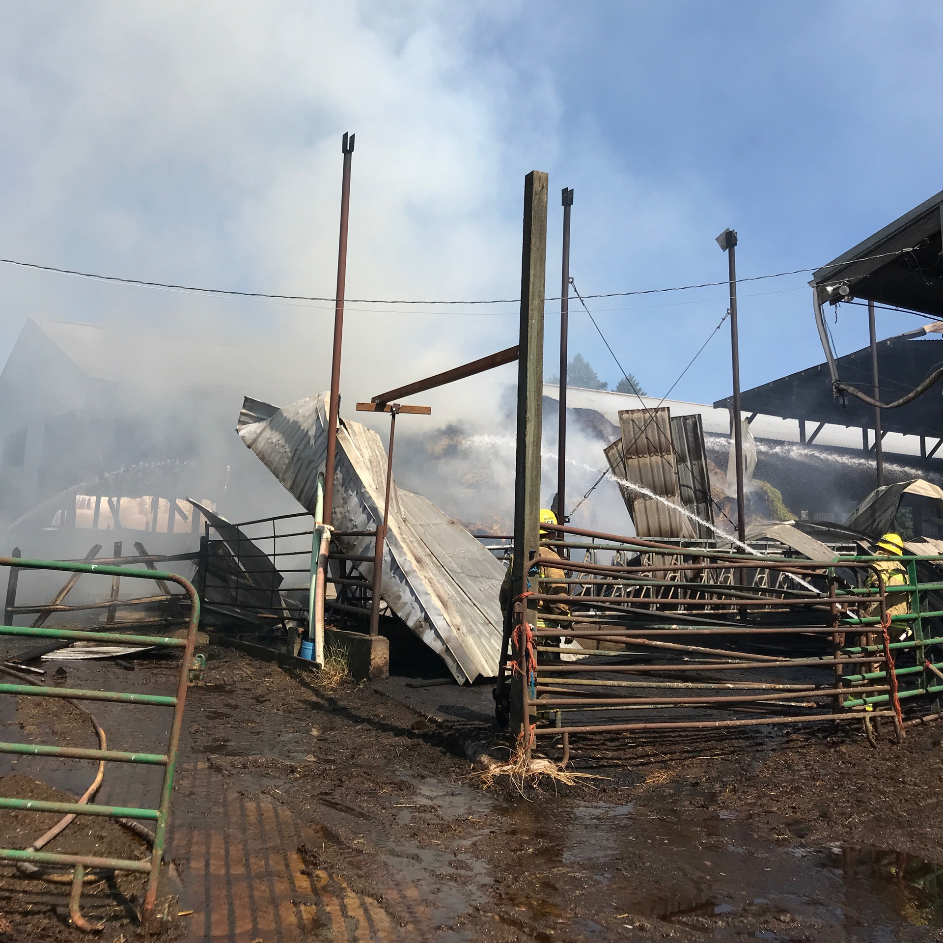 It took Tualatin Valley, OR, crews around 45 minutes to put out the fire that broke out at a barn Sunday.