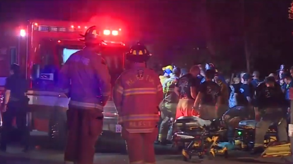 More than two dozen people were injured when a light-rail train collided with a maintenance train Thursday night in Sacramento, CA.