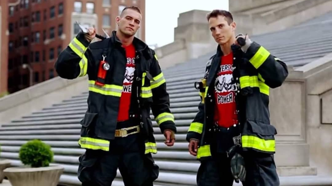 Known as the Towers of Power, Streamwood, IL, firefighter/paramedic Brandon Mears and Aurora, IL, firefighter/paramedic Dan Polizzi will compete in the city finals for NBC's 'American Ninja Warrior' next week.