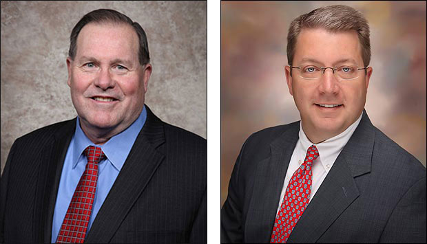 Chief Dennis 'Denny' Compton, left, is retiring as chairman of the board of directors for the NFFF. Taking his place will be Troy Markel, right.