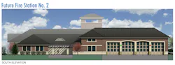 An artist's rendering of plans for the new Fire Station No. 2 in Portage. An artist's rendering of plans for the new Fire Station No. 2 in Portage.