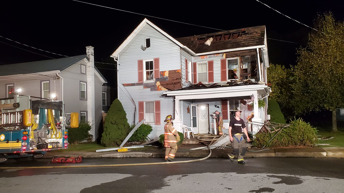 Firefighters from seven Pennsylvania fire departments responded a house fire in Paxtonville on Monday after a homeowner tried to kill bees by pouring gasoline into an in-ground hive, causing flames to shoot up and ignite the corner of the two-story, wood-frame residence.