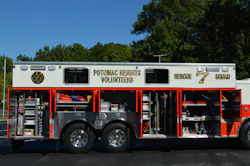 This Seagrave tandem-axle rescue from Potomac Heights, MD, is outfitted with a well-designed tool and equipment layout including rescue and fireground support gear. Photos by Tom W. Shand This Seagrave tandem-axle rescue from Potomac Heights, MD, is outfitted with a well-designed tool and equipment layout including rescue and fireground support gear. Photos by Tom W. Shand