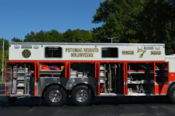 This Seagrave tandem-axle rescue from Potomac Heights, MD, is outfitted with a well-designed tool and equipment layout including rescue and fireground support gear. Photos by Tom W. Shand This Seagrave tandem-axle rescue from Potomac Heights, MD, is outfitted with a well-designed tool and equipment layout including rescue and fireground support gear. Photos by Tom W. Shand