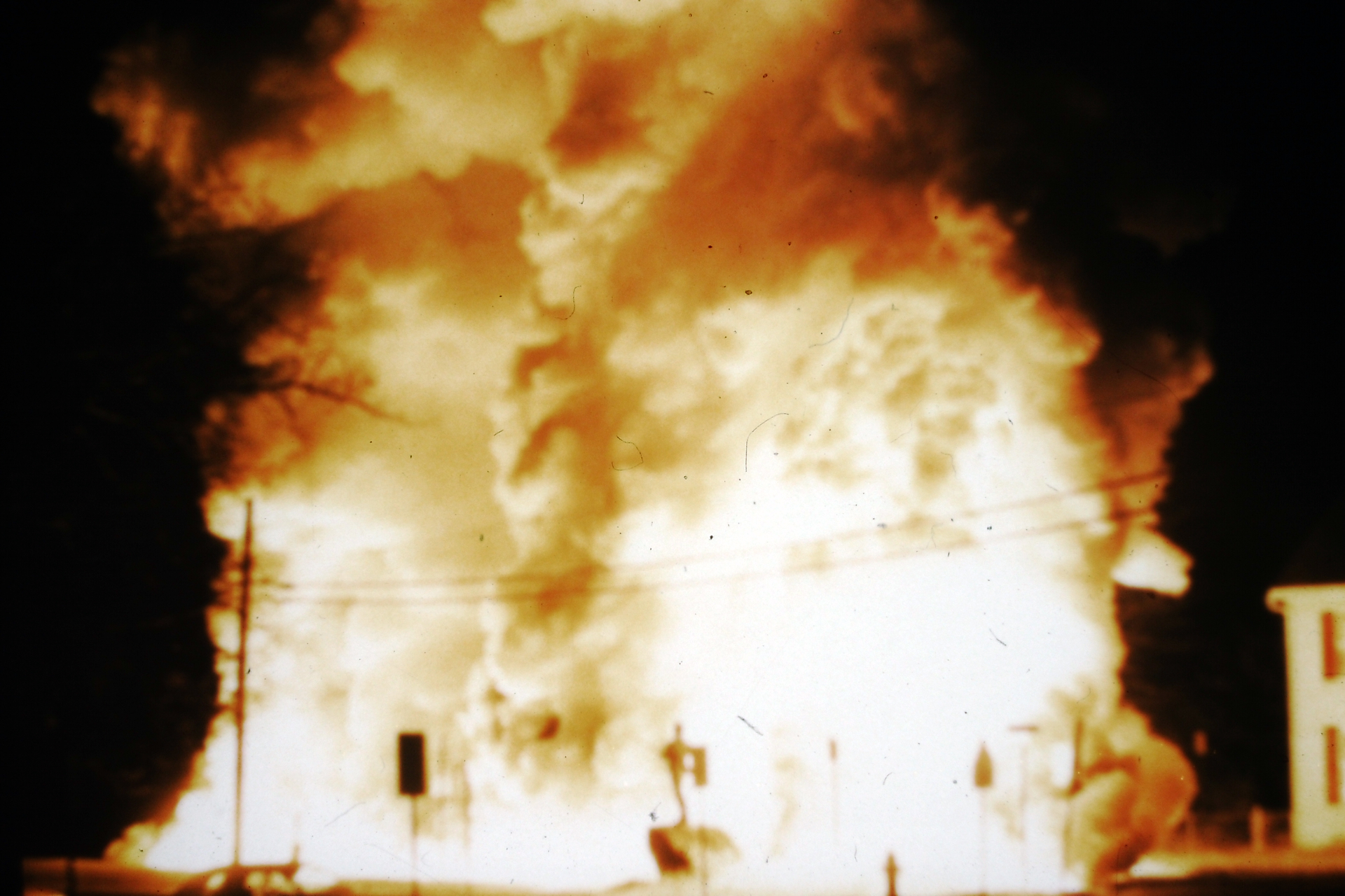 Firefighters were told by dispatch not to put water on the fire and the phosphorus was allowed to burn, engulfing the truck. (Courtesy Gettysburg Fire Department).