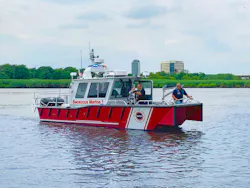 The Secaucus Fire Department, located in Hudson County, New Jersey, placed this 28-foot Lake Assault Boats firefighting and rescue craft into service earlier this summer. The department is a member of the New York and New Jersey Regional Fireboat Taskforce, comprised of 12 fire departments, including FDNY and the U.S. Coast Guard. The Secaucus Fire Department, located in Hudson County, New Jersey, placed this 28-foot Lake Assault Boats firefighting and rescue craft into service earlier this summer. The department is a member of the New York and New Jersey Regional Fireboat Taskforce, comprised of 12 fire departments, including FDNY and the U.S. Coast Guard.