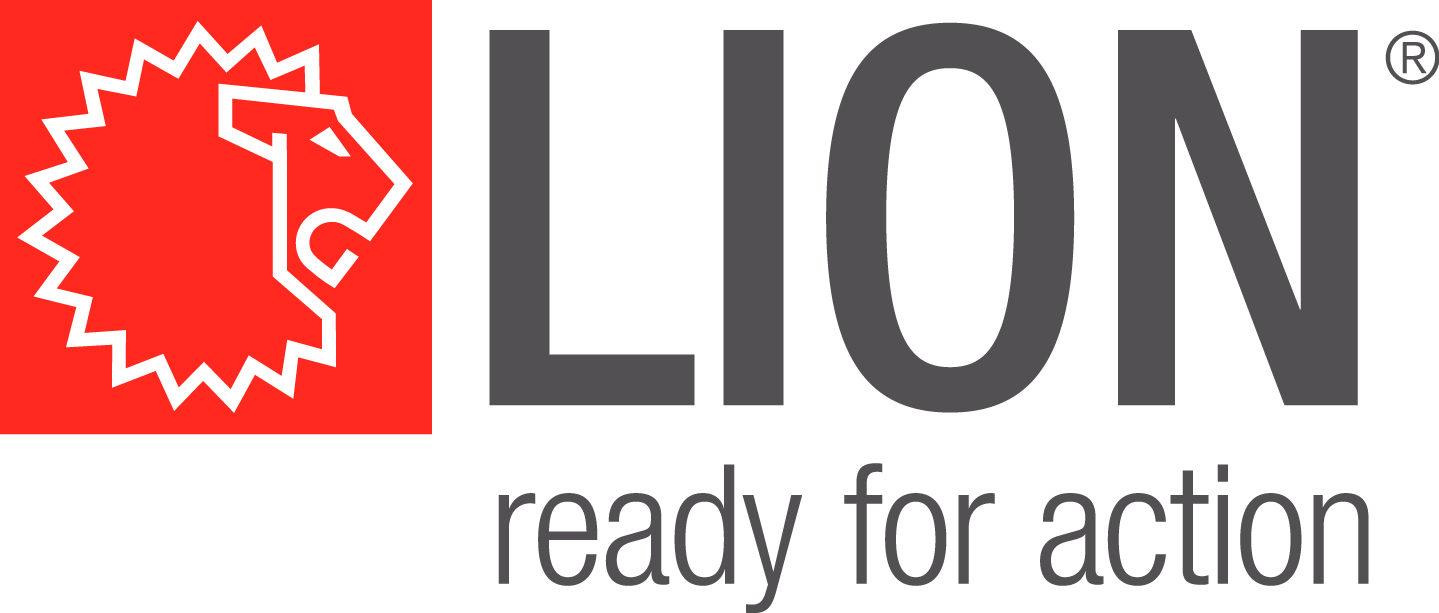 Lion Corporate Logo Tagline Red Stamp