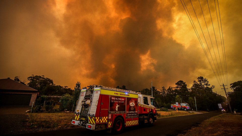 Firefighters battles a bushfire near Bargo, Sydney, Australia on Dec. 21.