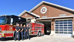 Lake Travis, TX, firefighters Lt. David Clark (from left), Cole Rador, Billy Turner and Ryan Sandlin take a break from unpacking in the department’s new station off Hamilton Pool Road. The facility opened its doors Tuesday. Lake Travis, TX, firefighters Lt. David Clark (from left), Cole Rador, Billy Turner and Ryan Sandlin take a break from unpacking in the department’s new station off Hamilton Pool Road. The facility opened its doors Tuesday.