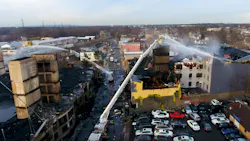 Drone footage shows the destruction caused by a seven-alarm blaze that broke out in under-construction buildings in Bound Brook late Sunday. Drone footage shows the destruction caused by a seven-alarm blaze that broke out in under-construction buildings in Bound Brook late Sunday.