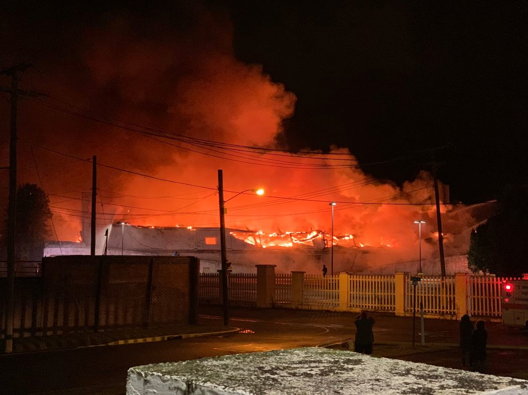 Wheeling firefighters battled the two-alarm fire on New Year's Eve.