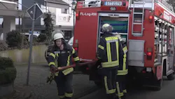A German firefighter was killed and another was seriously injured following a gas explosion at an apartment building Saturday in Lienen in the country's Steinfurt district. A German firefighter was killed and another was seriously injured following a gas explosion at an apartment building Saturday in Lienen in the country's Steinfurt district.