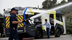 The Los Angeles Fire Department will become the first in North America to operate an electric apparatus after announcing Monday it had agreed to buy a new customized vehicle from Austrian-based manufacturer Rosenbauer. The Los Angeles Fire Department will become the first in North America to operate an electric apparatus after announcing Monday it had agreed to buy a new customized vehicle from Austrian-based manufacturer Rosenbauer.