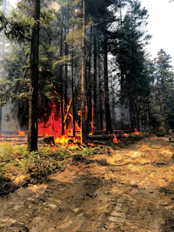 Back-burning helps to slow down a wildland fire, but it’s very technical and only should be done by those who have training in the tactic. Photos by Mihku Sabattus Back-burning helps to slow down a wildland fire, but it’s very technical and only should be done by those who have training in the tactic. Photos by Mihku Sabattus