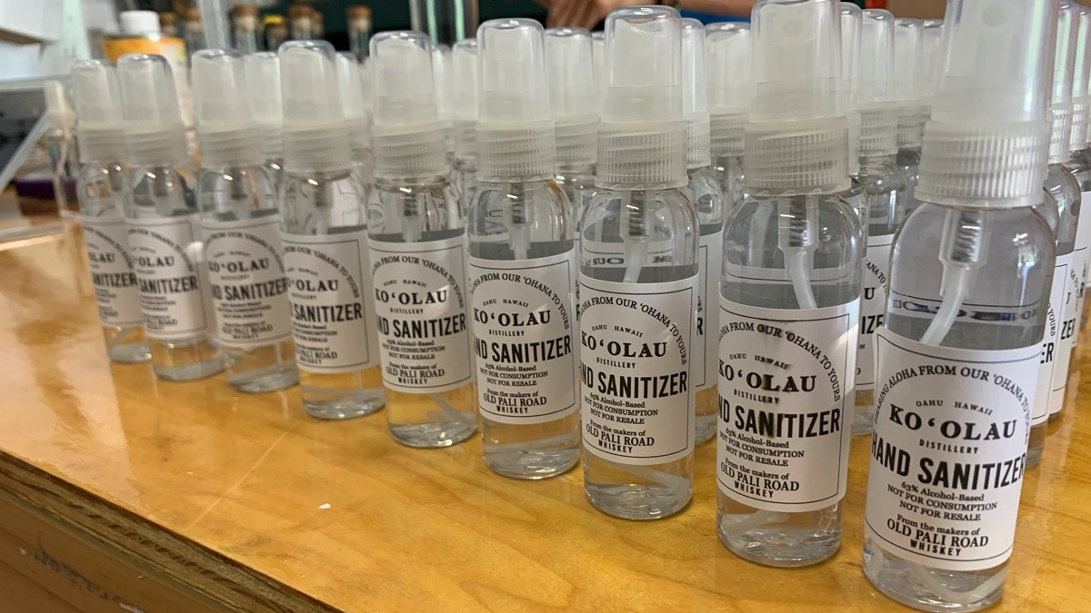 Ko&lsquo;olau Distillery, a Kailua-based company that makes whiskey, is shifting to producing hand sanitizer for first responders and other essential workers.