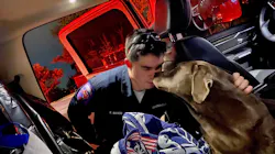 Arlington, TX, firefighters rescued Ranger, a 2-year-old Labrador who fell 25 feet into a septic tank Wednesday night. Arlington, TX, firefighters rescued Ranger, a 2-year-old Labrador who fell 25 feet into a septic tank Wednesday night.