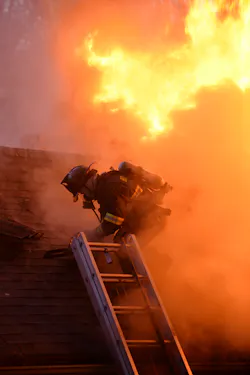 When cutting the residential vertical ventilation hole, when possible, take into account wind direction for deciding on which side of a peaked roof to ventilate. Strong winds can push smoke that emits from the vent hole back into the attic space or at least limit the release of pressurized smoke and heat. When cutting the residential vertical ventilation hole, when possible, take into account wind direction for deciding on which side of a peaked roof to ventilate. Strong winds can push smoke that emits from the vent hole back into the attic space or at least limit the release of pressurized smoke and heat.