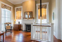 The original fire pole was missing and a brass pole was purchased to replace it. The original fire pole was missing and a brass pole was purchased to replace it.