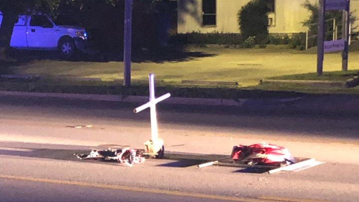 The vandalism to the Charleston 9 Memorial Park, which honors the nine Charleston, NC, firefighters who died in the Super Sofa Store fire 13 years ago, was discovered by police early Friday.