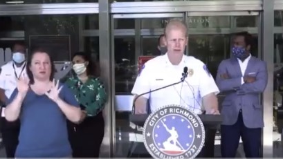 Richmond, VA, Police Chief Will Smith said firefighters were stopped by rioters from reaching the scene of a burning house that had a child inside early Sunday.