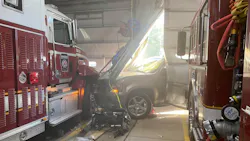 A vehicle crashed into Howard, PA, Fire Company's main station Monday, damaging the firehouse and two pieces of apparatus. A vehicle crashed into Howard, PA, Fire Company's main station Monday, damaging the firehouse and two pieces of apparatus.
