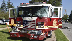 The 71-year-old driver of a silver Jeep Liberty was killed when her vehicle collided with an Indianapolis Fire Department responding to a residential blaze Sunday. The 71-year-old driver of a silver Jeep Liberty was killed when her vehicle collided with an Indianapolis Fire Department responding to a residential blaze Sunday.