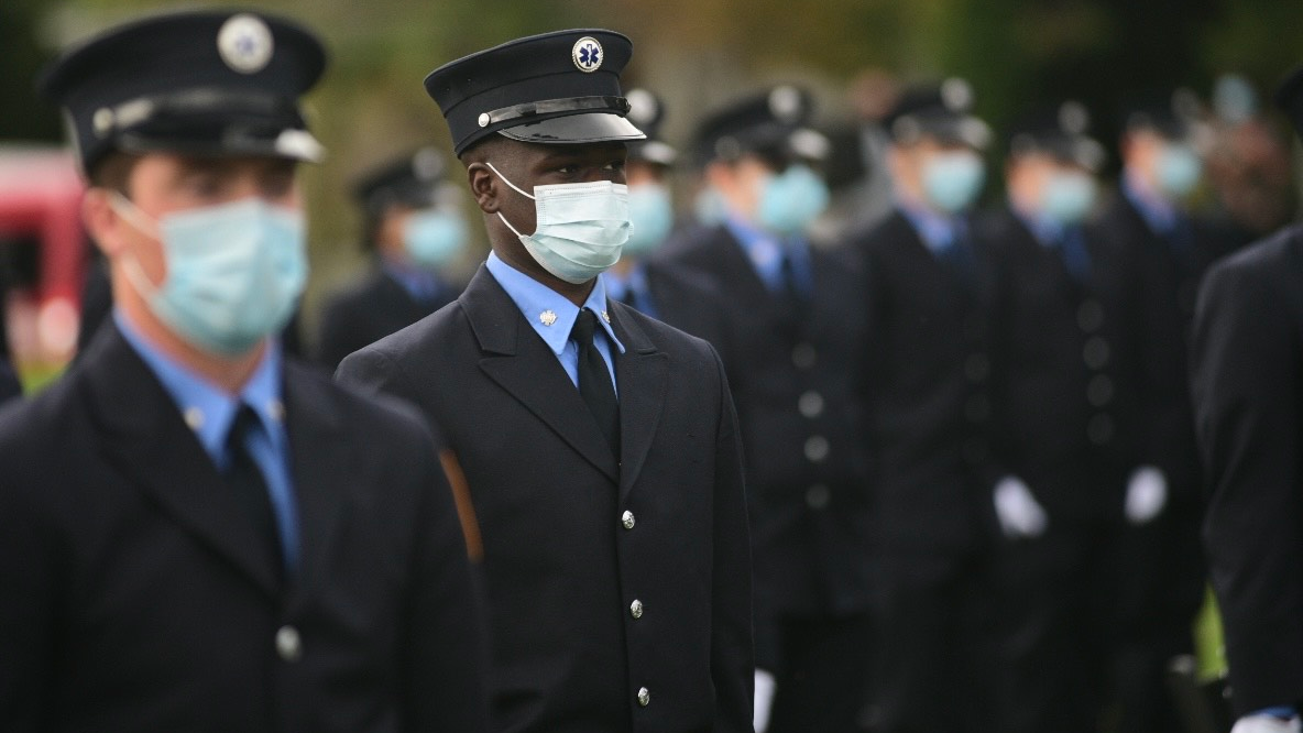 The FDNY graduated 153 probationary EMTs from the EMS Bureau of Training at Fort Totten in Queens on Friday.