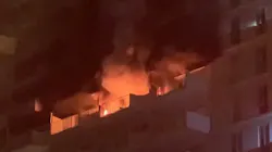 A three-alarm fire broke out on the 11th floor of an apartment building in San Francisco's Financial District early Friday. A three-alarm fire broke out on the 11th floor of an apartment building in San Francisco's Financial District early Friday.