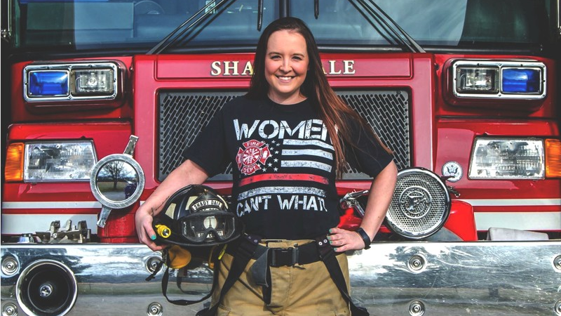 Shady Dale, OK, volunteer firefighter Amber Boatright.
