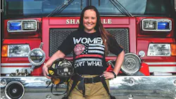Shady Dale, OK, volunteer firefighter Amber Boatright. Shady Dale, OK, volunteer firefighter Amber Boatright.