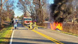 An off-duty Lynchburg, VA, firefighter saved an elderly couple from a burning car on the side of the road in Appomattox Count on Sunday. An off-duty Lynchburg, VA, firefighter saved an elderly couple from a burning car on the side of the road in Appomattox Count on Sunday.