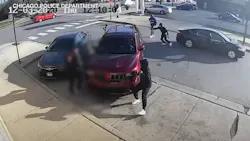 Police released a video showing Dwain Williams, 65, trying to fend off three men during an attempted carjacking that claimed the retired Chicago firefighter's life. Police released a video showing Dwain Williams, 65, trying to fend off three men during an attempted carjacking that claimed the retired Chicago firefighter's life.