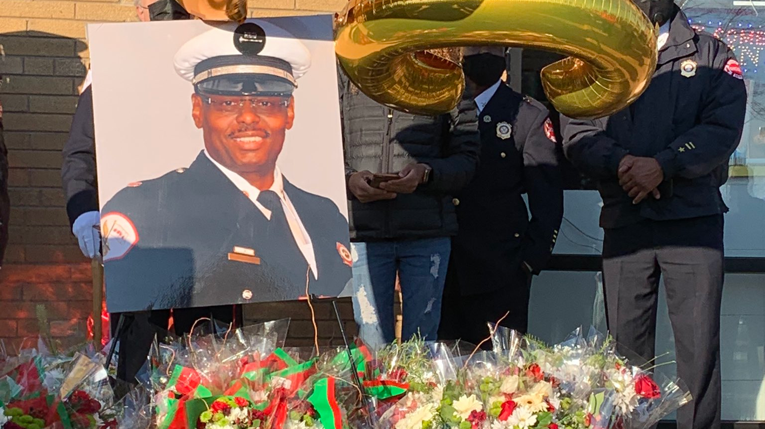 Friends, family and former colleagues gathered on Dec. 10, 2020, to honor retired Chicago firefighter Dwain Williams, who was shot and killed in a carjacking a week earlier.