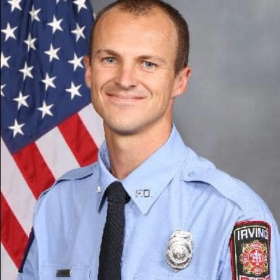 Irving, TX, firefighter Aaron Donohue.