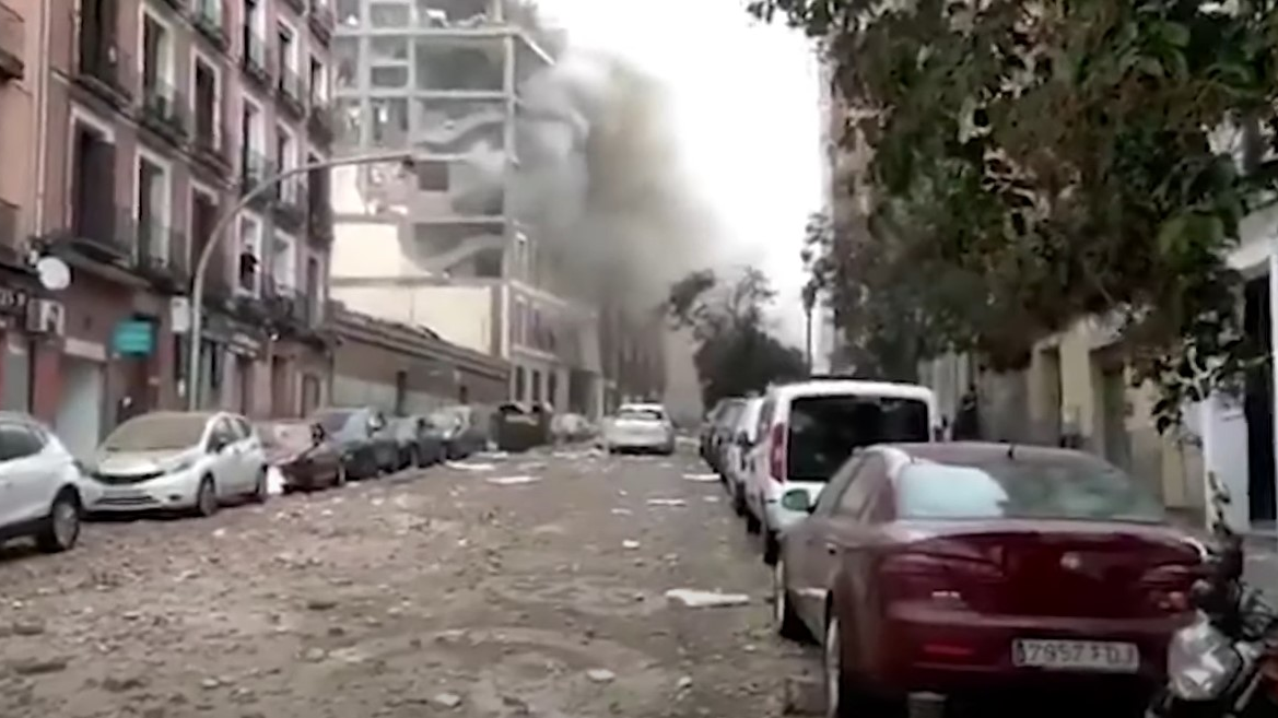 A massive explosion rocked Madrid, Spain, on Wednesday, killing at least two people and injuring several.